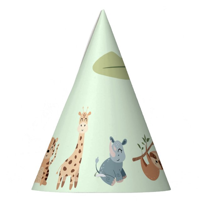 Chapeaux De Fêtes Anniversaire de enfant Jungle Safari Animaux (Gauche)