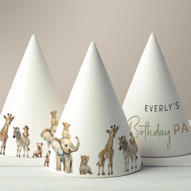 Chapeaux De Fêtes Anniversaire de enfant Jungle Safari Animaux (Créateur téléchargé)