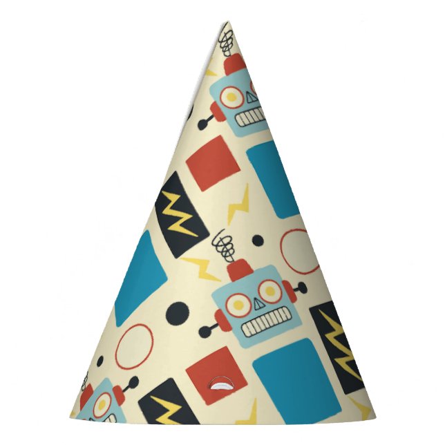 Chapeaux De Fêtes Anniversaire de enfant Motif de robots antiques (Gauche)