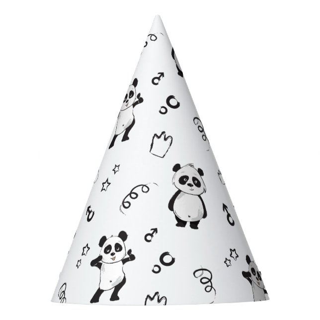Chapeaux De Fêtes Anniversaire de enfant Panda moderne amusant (Devant)