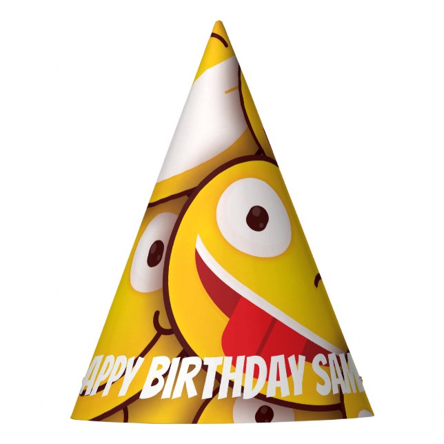 Chapeaux De Fêtes Anniversaire de Kawaii Cute Emoji Emoticon. (Devant)