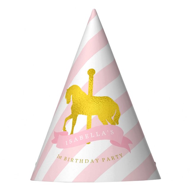 Chapeaux De Fêtes Anniversaire de la fille du Cheval du Carrousel ro (Devant)