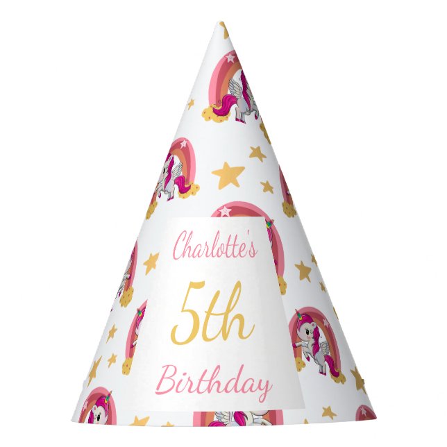 Chapeaux De Fêtes Anniversaire de la licorne enchantée (Devant)