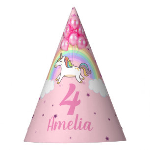 Chapeaux De Fêtes Anniversaire de la licorne rose magique