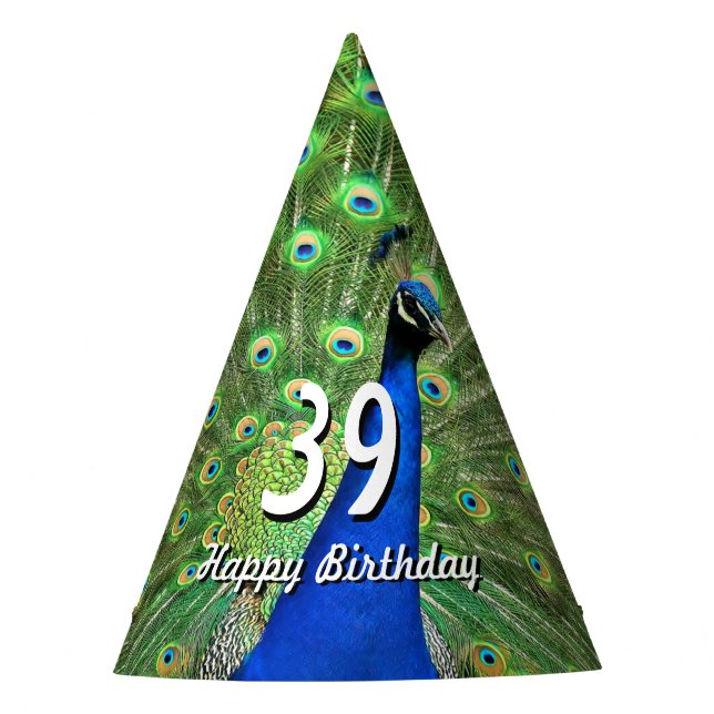Chapeaux De Fêtes Anniversaire de paon (Devant)