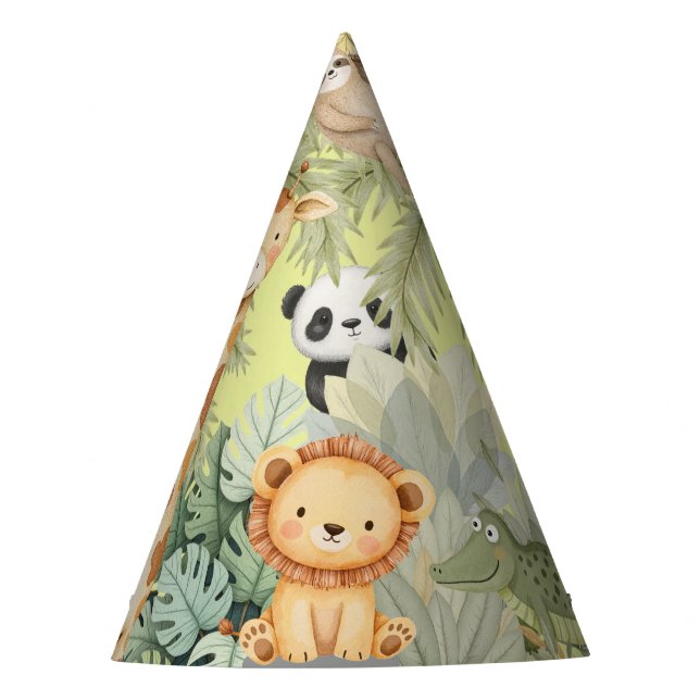 Chapeaux De Fêtes Anniversaire des animaux de la jungle (Devant)
