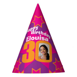 Chapeaux De Fêtes anniversaire personnalisé 30 ans photo étoile nom