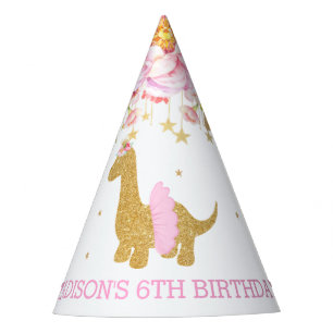 Chapeaux De Fêtes Anniversaire rose de Tutu Brachiosaur Dinosaur