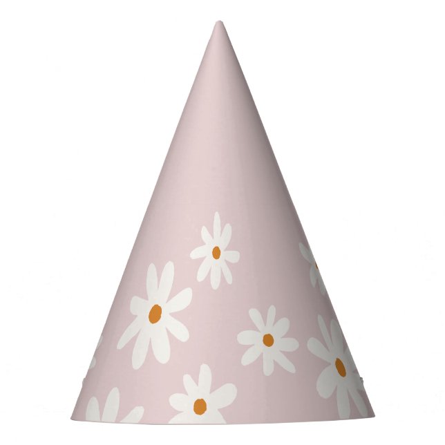 Chapeaux De Fêtes Anniversaire super Retro Daisy Blush Pink (Devant)