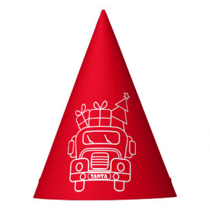 Chapeaux De Fêtes Aperçu camion de Noël Père Noël voiture vue avant