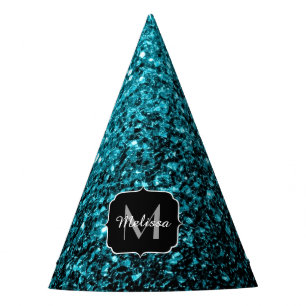 Chapeaux De Fêtes Aqua bleu brillant faux parties scintillant scinti