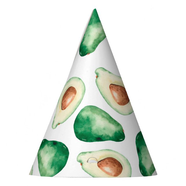 Chapeaux De Fêtes Aquarelle Avocado Motif (Gauche)