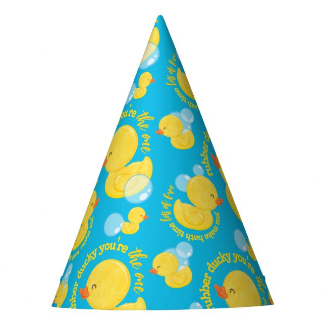 Chapeaux De Fêtes Aquarelle bleue Caoutchouc Vous êtes l'unique (Devant)