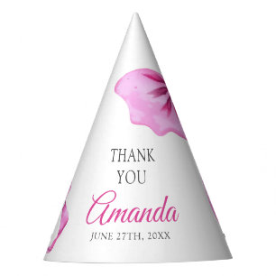 Chapeaux De Fêtes Aquarelle Coquette Rose Bow Sweet 16 Anniversaire