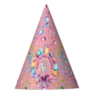 Chapeaux De Fêtes Aquarelle couleur mignonne Unicorn Anniversaire