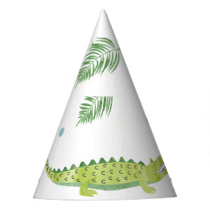 Chapeaux De Fêtes Aquarelle de crocodile : Motif Vintage d'alligator