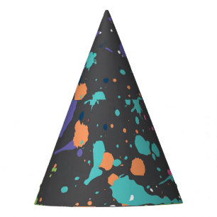 Chapeaux De Fêtes Aquarelle de Grunge : Motif de points colorés.