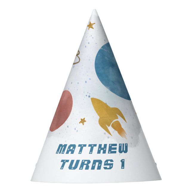 Chapeaux De Fêtes Aquarelle de l'espace extra-atmosphérique Planète  (Devant)