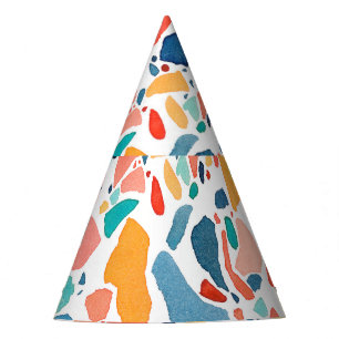 Chapeaux De Fêtes Aquarelle de Terrazzo : Motif coloré sans couture.