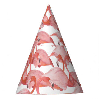 Chapeaux De Fêtes Aquarelle Flamant rose : petit Motif sans couture