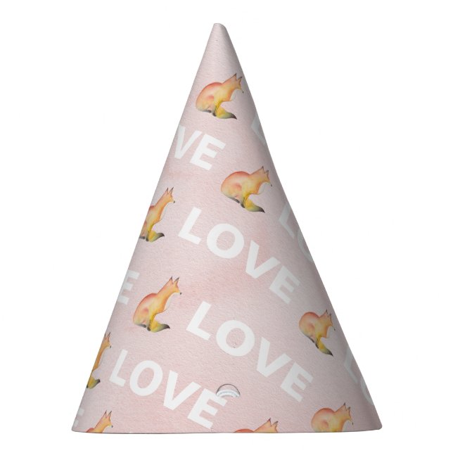 Chapeaux De Fêtes Aquarelle Fox et amour (Droite)
