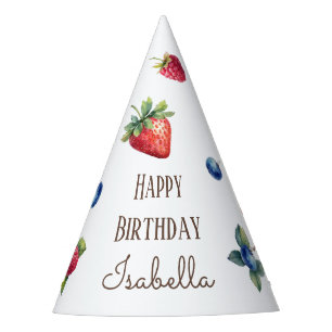 Chapeaux De Fêtes Aquarelle Fraise Bébé Berry Premier anniversaire