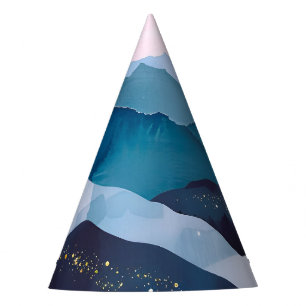 Chapeaux De Fêtes Aquarelle minimaliste Whimsical Gold Mountain