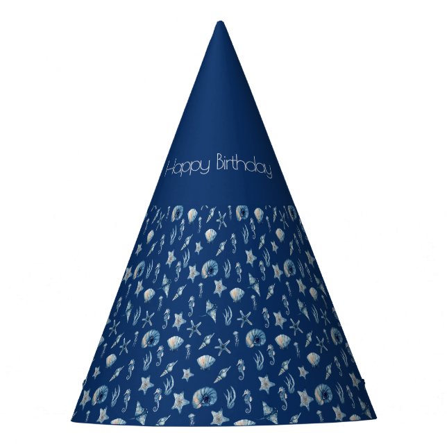 Chapeaux De Fêtes Aquarelle sous le Motif de mer (Devant)
