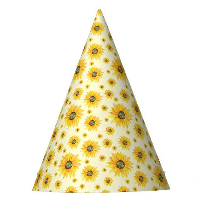 Chapeaux De Fêtes Aquarelle Tournesols motifs floraux (Devant)