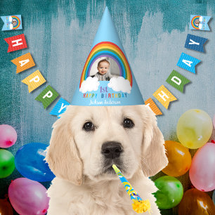 Chapeaux De Fêtes Arche arc-en-ciel sur les nuages Premier anniversa