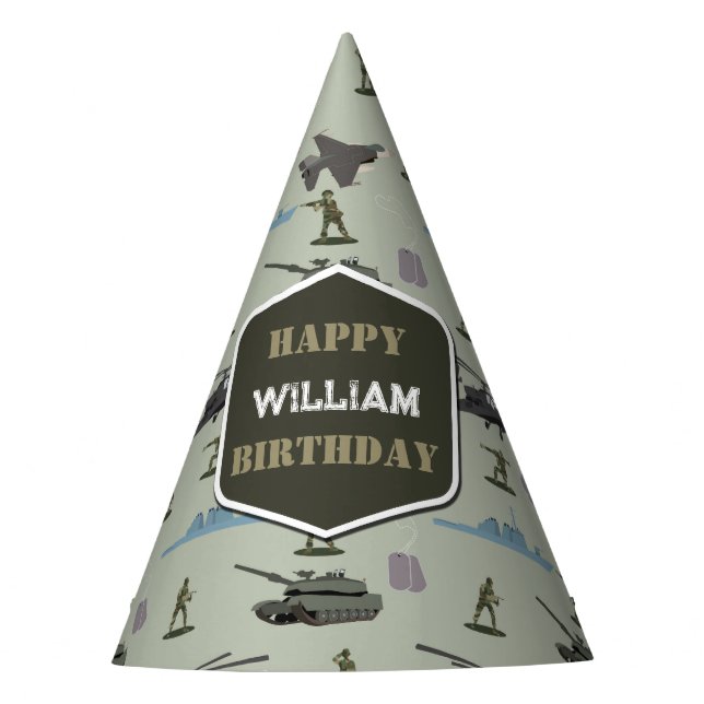 Chapeaux De Fêtes Army Military Camouflage Green Camo Birthday (Devant)