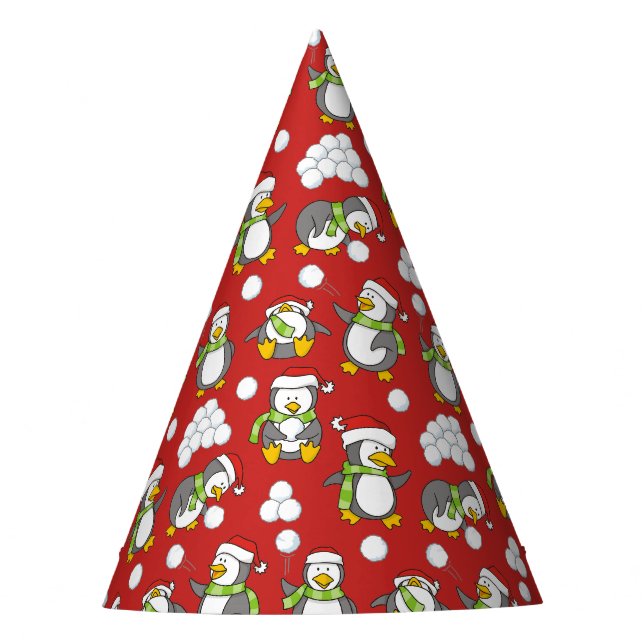Chapeaux De Fêtes Arrière - plan de pingouins de Noël (Devant)