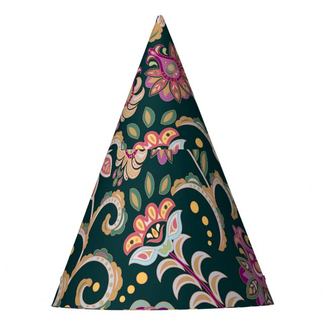 Chapeaux De Fêtes Arrière - plan floral rose foncé (Devant)