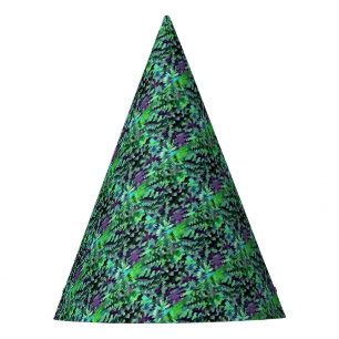 Chapeaux De Fêtes Art de bruit abstrait de feuillage en vert et