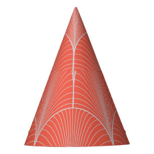 Chapeaux De Fêtes Art déco gris-rouge, papier peint vintage.