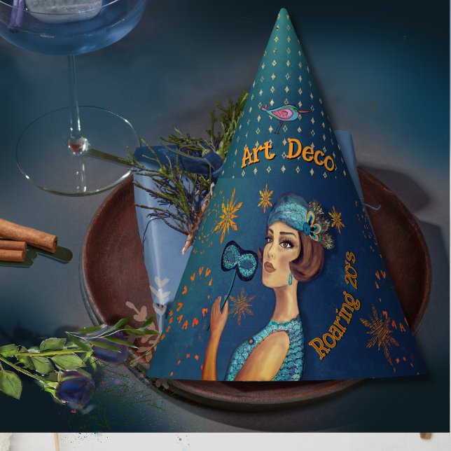 Chapeaux De Fêtes Art Déco Rocking (Zazzle Rocking Art Deco Party Hat (Front))