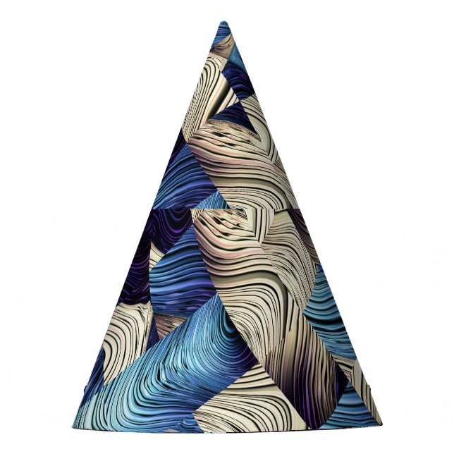 Chapeaux De Fêtes Art numérique Bleu Carrés Abstraits (Devant)