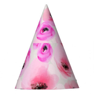 Chapeaux De Fêtes Art numérique d'aquarelle rose Fleurs