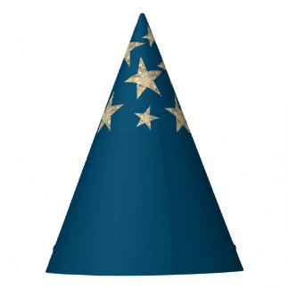 Chapeaux De Fêtes Assistant Étoiles d'argent Turquoises profondes Ca