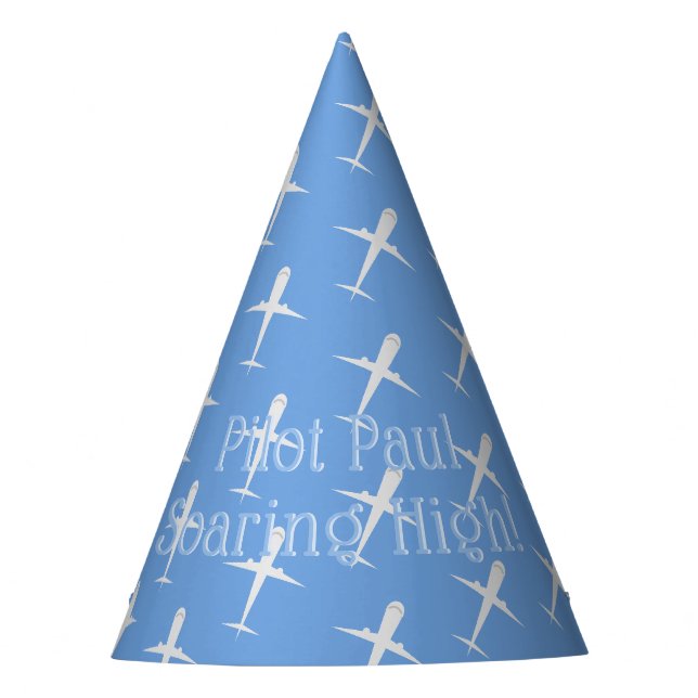 Chapeaux De Fêtes Avion pilote de fête d'anniversaire bleu personnal (Devant)