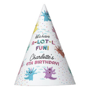 Chapeaux De Fêtes Axolotl Kids Cute Salamander Anniversaire