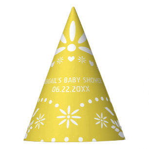Chapeaux De Fêtes Baby shower de picado jaune neutre
