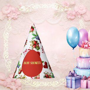 Chapeaux De Fêtes Baby shower moderne Red Strawberry Blue Berry Swee