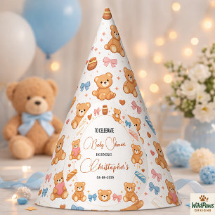 Chapeaux De Fêtes Baby-Shower Ourson pour Garçon Joli Ours Bleu