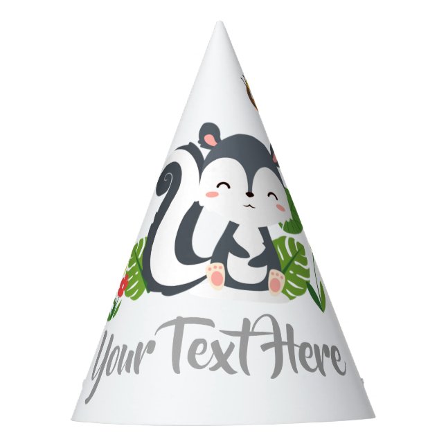 Chapeaux De Fêtes Baby Skunk, Papillon & Fleurs (Devant)