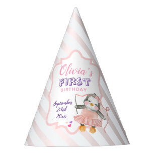 Chapeaux De Fêtes Ballerine Bébé Manchot Rose 1er Anniversaire