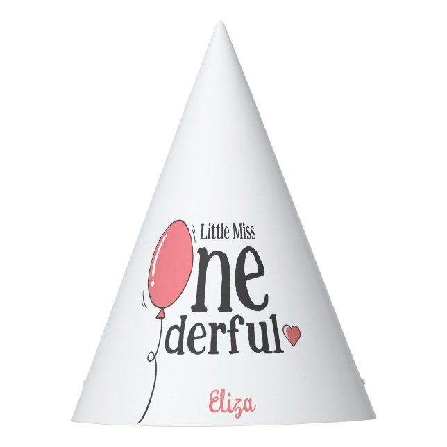 Chapeaux De Fêtes Ballon rose mignonne Little Miss Onederday (Devant)