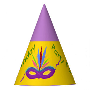 Chapeaux De Fêtes Ballons pourpres de masque de mardi gras de