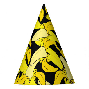 Chapeaux De Fêtes Bananes jaunes vintages : Arrière - plan noir