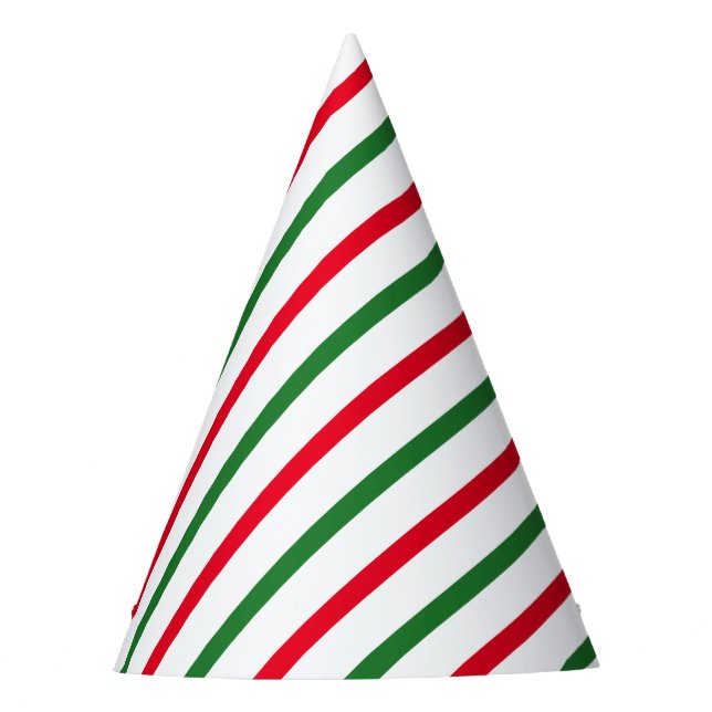 Chapeaux De Fêtes Bandes de sucre de canne blanc vert rouge mou (Devant)